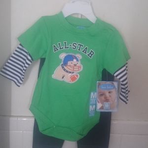 Bon Bebe 3-6 Months Onesie/Denim Jeans All Star